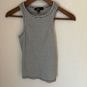 Lulus Black and white striped tank top